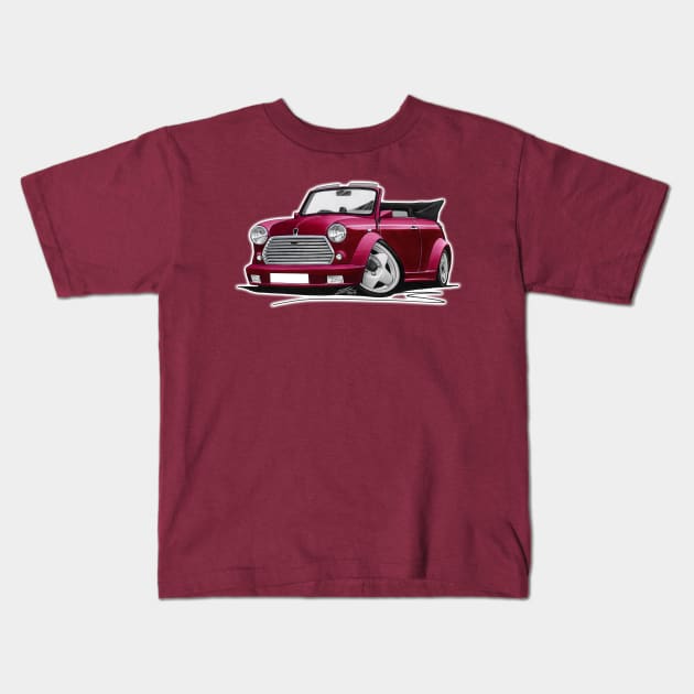 Mini Cabriolet Maroon Kids T-Shirt by y30man5